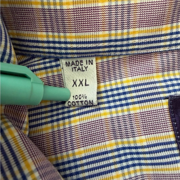 Ralph Lauren Purple Label Men’s XXL Plaid Button Down Shirt Made In Italy - Picture 8 of 14